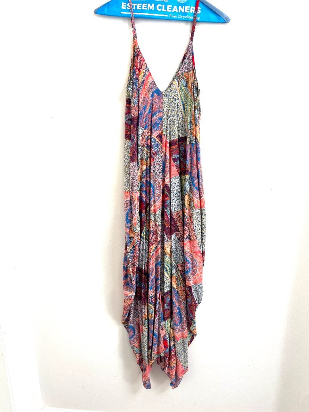 May&Maya Boho Paisley Draped Harem Jumpsuit Coverup Dress